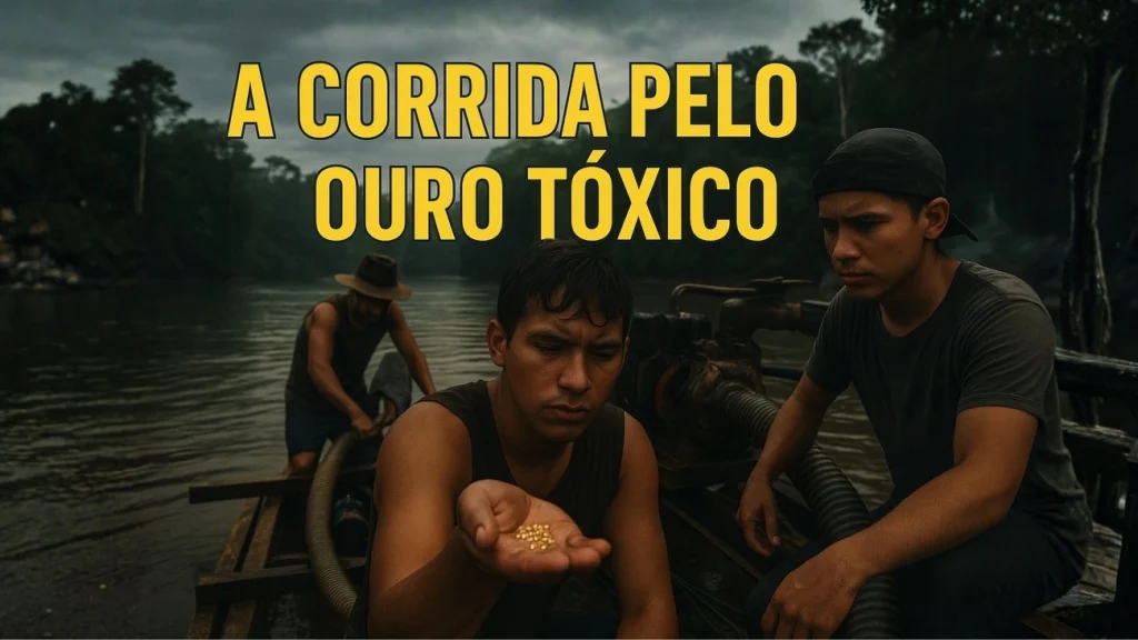 Com até R$ 5 mil por mês em garimpo ilegal, jovens da Amazônia trocam salas de aula por rios envenenados, enfrentam mercúrio tóxico sem equipamentos e revelam uma corrida pelo ouro que devasta comunidades indígenas isoladas Com até R$ 5 mil por mês em garimpo ilegal, jovens da Amazônia trocam salas de aula por rios envenenados, enfrentam mercúrio tóxico sem equipamentos e revelam uma corrida pelo ouro que devasta comunidades indígenas isoladas