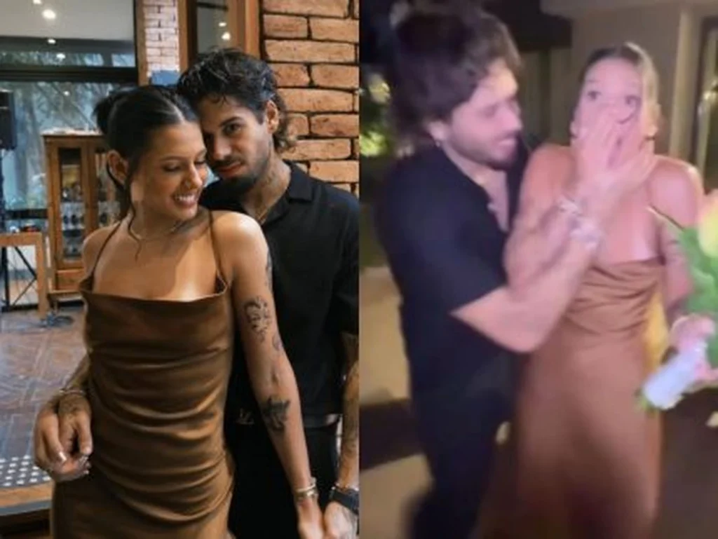 Ana Castela pega buquê de noiva em Londrina e reação do namorado Zé Felipe choca a internet