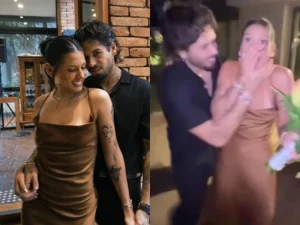 Ana Castela pega buquê de noiva em Londrina e reação do namorado Zé Felipe choca a internet