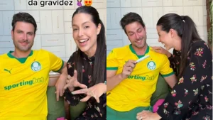 Laís Caldas e Gustavo Marsengo anunciam gravidez hoje com reação emocionante de Gustavo ao ser pai