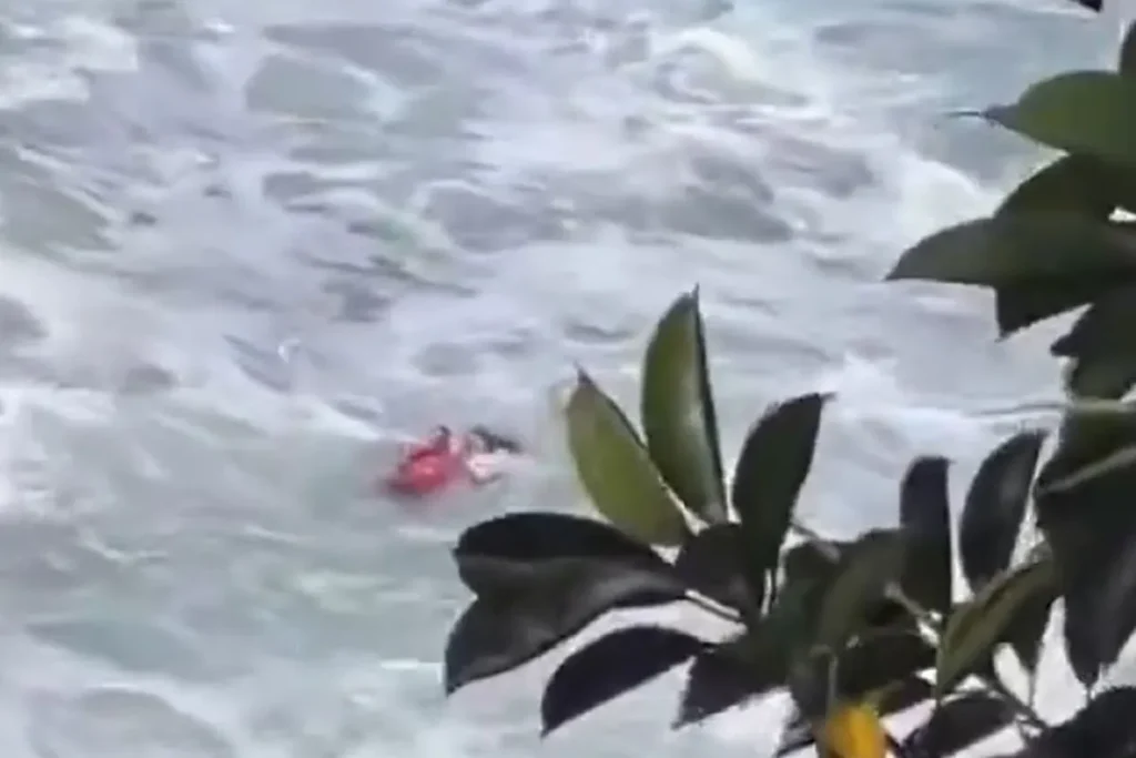bombeiro desafia mar revolto para salvar mulher em afogamento v deo 0874bcae
