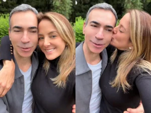 César Tralli recebe declaração romântica de Tici Pinheiro aos 55 anos