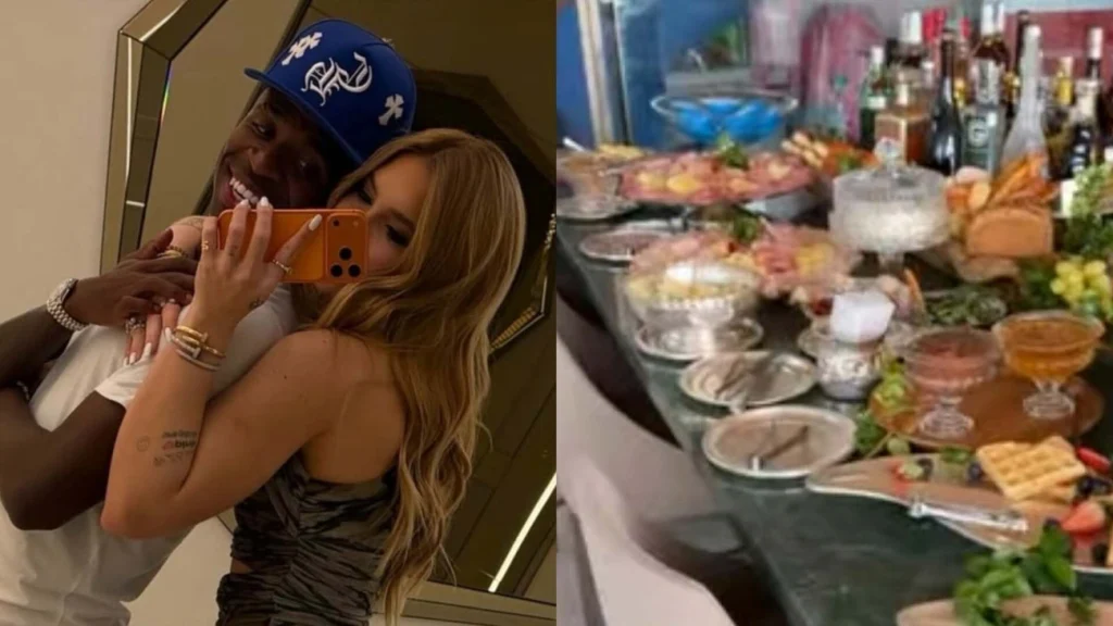 Virginia recebe Vini Jr em luxuosa mansão com banquete de café da manhã