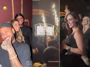 Neymar surpreende Bruna com show pirotécnico em balada de NY