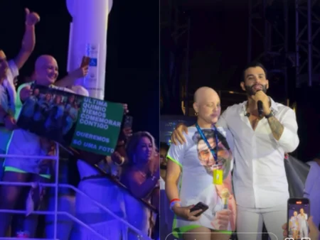 Gusttavo Lima homenageia fã que venceu o câncer em show no navio