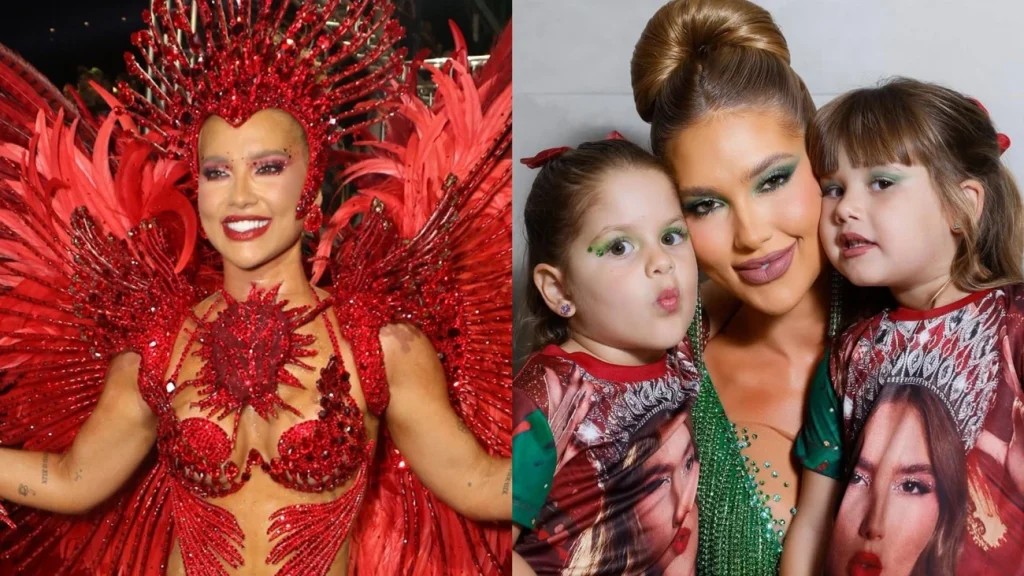 Virginia Fonseca desfila com fantasia impecável na Grande Rio hoje com toque especial da filha Maria Flor