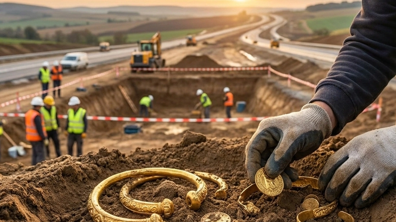 Tesouro celta de 2 mil anos com centenas de moedas de ouro é descoberto agora na Chéquia durante obras de rodovia