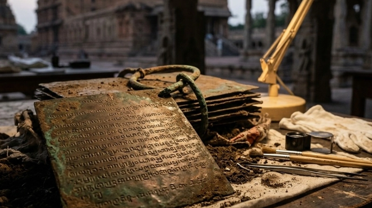 Descobertas inéditas 21 placas sânscrito e tâmil revelam poder império Chola agora