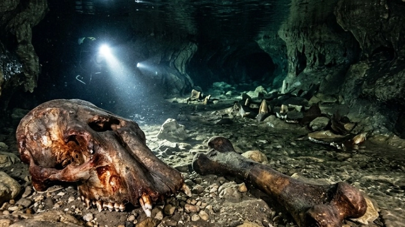 Mundo Perdido da Era do Gelo Revelado em Caverna Inundada no Texas Hoje